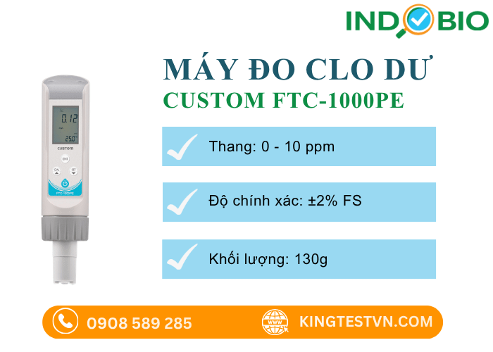 Tổng quan máy đo clo dư trong nước Custom FTC-1000PE